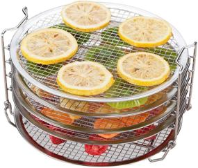 img 4 attached to 🍽️ Food Grade Stainless Steel Kispog Dehydrator Rack for Ninja Foodi 6.5 & 8 qt and Instant Pot Duo Crisp 8 qt