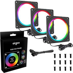 img 4 attached to 🌈 Вентилятор Airgoo RGB 120 мм Halo - Набор из 3 штук, 12V 4-контактная рамка RGB-вентилятора для материнских плат ASUS Aura RGB, MSI Mystic Light, ASROCK Aura RGB, совместим с вентиляторами корпуса PC 120 мм (без подсветки)