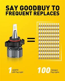 img 1 attached to 💡 AUXITO 5202 LED Fog Light Bulbs - Cool White Super Bright, 6500K, 30W 6000Lumen Per Pair, 5201 PS19W PS24W FF Halogen Bulb DRL Replacement, 30000 Hours Lifespan - Plug and Play, Canbus Error Free - 2Pack