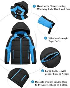 img 1 attached to 🧥 Stay Warm and Stylish with ZSHOW Hooded Winter Puffer Quilted Boys' Jackets & Coats
