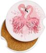 flamingo coasters cupholder absorbent sandstone logo