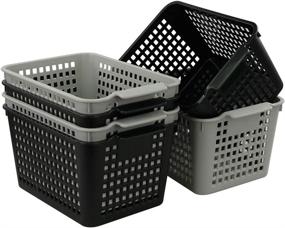 img 4 attached to 📦 Vababa 6-Pack Plastic Storage Basket Organizer: Sturdy, Versatile, and Space-Saving Solution for Home Organization