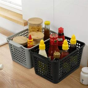 img 1 attached to 📦 Vababa 6-Pack Plastic Storage Basket Organizer: Sturdy, Versatile, and Space-Saving Solution for Home Organization