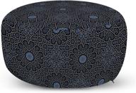 exquisite ambesonne moroccan ottoman pouf: geometric design, rich royal elements, and enchanting moroccan star dark: perfect decorative soft foot rest with removable cover for living room and bedroom in black cream logo