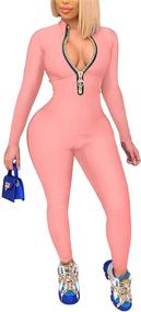 img 4 attached to 👗 ECHOINE Women's Clothing: Trendy Bodycon Jumpsuits, Rompers & Overalls