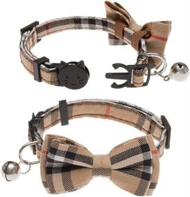 img 2 attached to KUDES 2 Pack/Set Cat Collar Breakaway: Cute Bow Tie & Bell, Adjustable 7.8-10.5 Inch - Perfect for Kittens & Puppies!