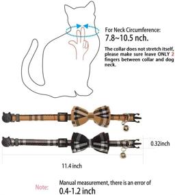 img 1 attached to KUDES 2 Pack/Set Cat Collar Breakaway: Cute Bow Tie & Bell, Adjustable 7.8-10.5 Inch - Perfect for Kittens & Puppies!