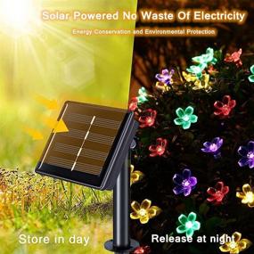 img 3 attached to 🌞 Newfly Solar Flower String Lights - 50 LED Christmas Fairy Lights, 22 Ft. Solar-Powered Plastic Flower Light String, Waterproof Solar Fairy Lights for Home Garden Christmas Decor