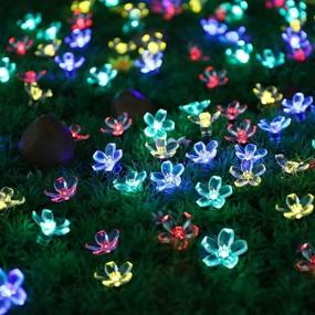 img 4 attached to 🌞 Newfly Solar Flower String Lights - 50 LED Christmas Fairy Lights, 22 Ft. Solar-Powered Plastic Flower Light String, Waterproof Solar Fairy Lights for Home Garden Christmas Decor