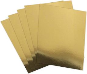 img 4 attached to Reflective Mirrored Gold Foil Card Stock | Heavyweight Shimmer Paperboard | 8.5 x 11 | 300 GSM