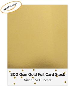 img 3 attached to Reflective Mirrored Gold Foil Card Stock | Heavyweight Shimmer Paperboard | 8.5 x 11 | 300 GSM