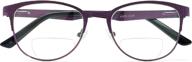 bifocal reading glasses for women: blue light blocking & purple reader, 2.5 x magnification logo