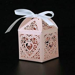img 1 attached to 50 Pcs - Love Heart Candy Box Wedding Party Favor Gift Box Baby Shower Decoration Supplies (Baby Pink)
