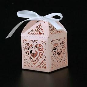 img 3 attached to 50 Pcs - Love Heart Candy Box Wedding Party Favor Gift Box Baby Shower Decoration Supplies (Baby Pink)