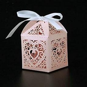 img 2 attached to 50 Pcs - Love Heart Candy Box Wedding Party Favor Gift Box Baby Shower Decoration Supplies (Baby Pink)