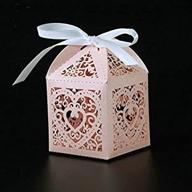 50 pcs - love heart candy box wedding party favor gift box baby shower decoration supplies (baby pink) logo