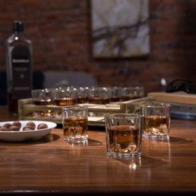 img 3 attached to 🥃 MyGift Rustic Burnt Wood Tray Shot Glass Server - 12 Shot Glasses