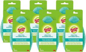 img 4 attached to 🧽 6-Pack of Scotch-Brite Non-Scratch Tub & Tile Scrubber Refill Pads for Effective Cleaning