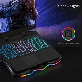 img 3 attached to 🌟 AICHESON Laptop Cooling Pad: Metal Panel, Rainbow Lights, 15.6-17.3 Inch, 1 Big Fan (AA3)