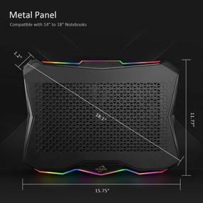 img 2 attached to 🌟 AICHESON Laptop Cooling Pad: Metal Panel, Rainbow Lights, 15.6-17.3 Inch, 1 Big Fan (AA3)