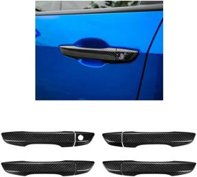img 4 attached to 🚪 ABS Carbon Fiber Style Door Handle Cover for Honda Civic 10th Gen 2016-2020 (No Keyless Hole)