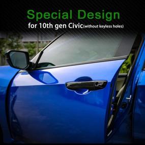 img 1 attached to 🚪 ABS Carbon Fiber Style Door Handle Cover for Honda Civic 10th Gen 2016-2020 (No Keyless Hole)