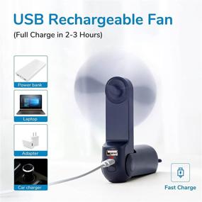 img 1 attached to 🌀 Stay Cool Anywhere with JISULIFE 3 IN 1 Handheld Fan - Portable Pocket Fan with Power Bank & Flashlight