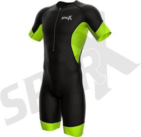 img 3 attached to 🏊 Sparx Elite Комбинезон мужской коротким рукавом для триатлона: комбинезон с рукавами для плавания, велосипеда и бега.