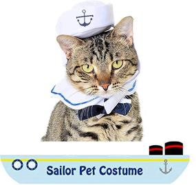 img 4 attached to 🐾 Pet Krewe Sailor Costume: Cute Sailor Cat and Dog Outfit for Small Pets - Perfect for Christmas, Halloween, Parties & Photoshoots - Suitable for Neck Size 10” - 12.5” - Ideal Gift for Dog and Cat Lovers