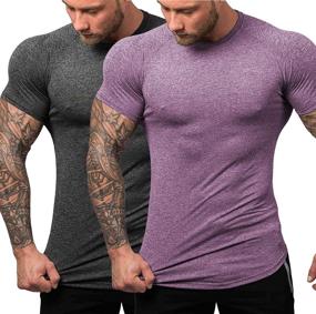 img 3 attached to 🏋️ URRU Men's Compression Workout T-Shirts – Quick Dry Baselayer Tees for Gym Training – 2 Pack S-XXL