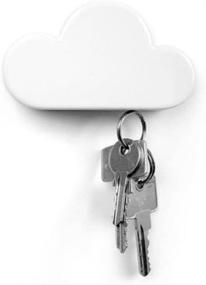 img 4 attached to 🔑 White Cloud Magnetic Key Holder for Wall - QTMY (White)