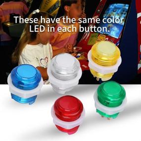 img 3 attached to 🕹️ Arcade LED Button Set - 5PC LED Illuminated Push Buttons with Microswitch for Arcade Game Parts - Multicade - Choose from 5 Vibrant Colors