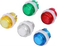 🕹️ arcade led button set - 5pc led illuminated push buttons with microswitch for arcade game parts - multicade - choose from 5 vibrant colors logo