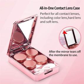 img 3 attached to Portable Contact Lens Case, OFONE Two Pack Cute Contact Lens Box Kit with Mirror & Remover Tool - Travel-Friendly Storage Kit for Contact Lenses