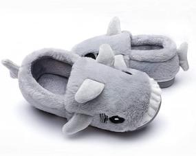 img 2 attached to 🐠 Warm Indoor House Shark Moose Slippers for Toddler Boys and Girls