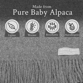 img 2 attached to Шарф Maloca Pure Baby Alpaca внеочередного размера для женщин и мужчин: этически добытый, гипоаллергенный, мягче и теплее, чем шерсть!