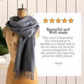 img 3 attached to Maloca Pure Baby Alpaca Oversized Unisex Scarf: Ethically Sourced, Hypoallergenic, Softer & Warmer Than Wool!