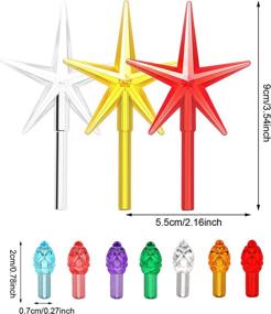 img 3 attached to 🎄 WILLBOND 216 Pieces Plastic Replacement Lights for Ceramic Christmas Tree: Star Shaped and Medium Bulb Ornaments in Multi Colors