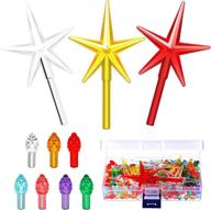 🎄 willbond 216 pieces plastic replacement lights for ceramic christmas tree: star shaped and medium bulb ornaments in multi colors логотип