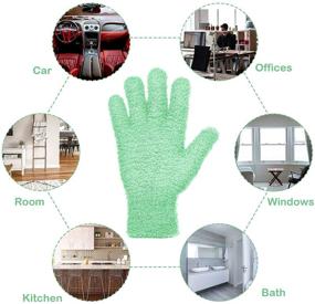 img 1 attached to 🧤 Microfiber Dusting Cleaning Gloves - Washable Mittens for Kitchen, House, Cars, Trucks, Mirrors, Lamps, Blinds