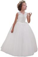 🌸 flower girl first communion dresses with ball gown style and lace-up design logo