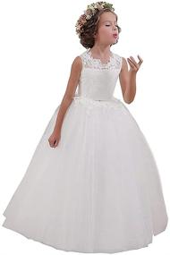 img 4 attached to 🌸 Flower Girl First Communion Dresses with Ball Gown Style and Lace-Up Design