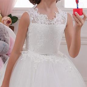 img 3 attached to 🌸 Flower Girl First Communion Dresses with Ball Gown Style and Lace-Up Design