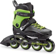 rollerblade cyclone kid's adjustable inline skate, black and acid green – high performance unisex skates logo