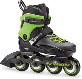 img 4 attached to Rollerblade Cyclone Kid's Adjustable Inline Skate, Black and Acid Green – High Performance Unisex Skates