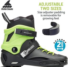 img 3 attached to Rollerblade Cyclone Kid's Adjustable Inline Skate, Black and Acid Green – High Performance Unisex Skates