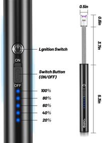 img 3 attached to 🕯 AJIJING Candle Lighter: USB Rechargeable Arc Lighter with LED Display, Flexible Neck & Double Safety Switch – Ideal for Candles, BBQ, and Fireworks