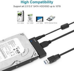 img 3 attached to 🔌 Unitek USB 3.0 to SATA III Adapter: Connect 2.5/3.5 Inch HDD/SSD and Optical Drives, UASP Support