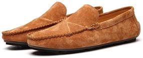 img 4 attached to Driving Comfort Loafers Moccasin Business Men's Shoes