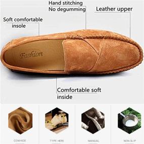 img 3 attached to Driving Comfort Loafers Moccasin Business Men's Shoes